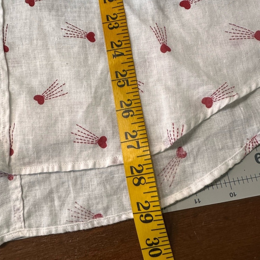 Frank & Eileen Size Small Finibar White & Red Shooting Hearts linen buttondown - Picture 16 of 16